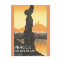 Praag de stad Art Vintage Travel Poster
