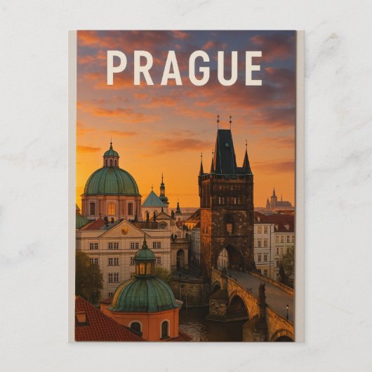 Praag – De Stad met Honderd Torens Briefkaart (Voorkant)