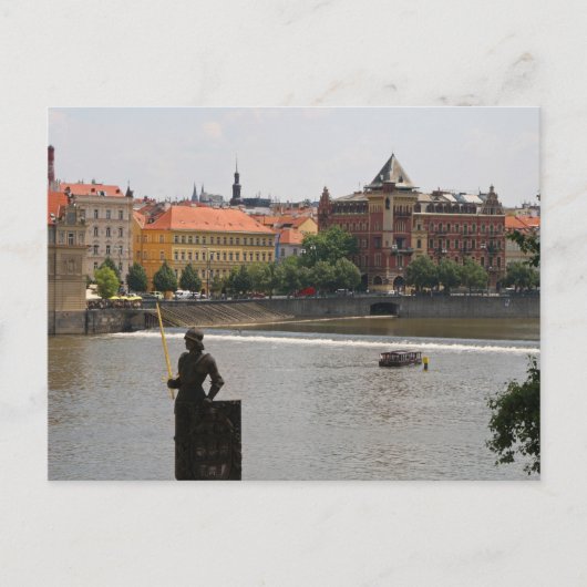 Praag door de Moldavische rivier Briefkaart (Voorkant)