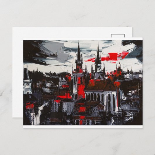 Praag. Een uitzicht van het venster Briefkaart (Voorkant / Achterkant)