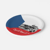 Praag en Tsjechische vlag - historisch Tsjechisch/ Papieren Bordje (Gekanteld)