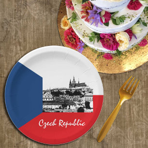 Praag en Tsjechische vlag - historisch Tsjechisch/ Papieren Bordje
