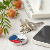 Praag en Tsjechische vlag - historisch Tsjechisch/ Sleutelhanger (Zijkant)