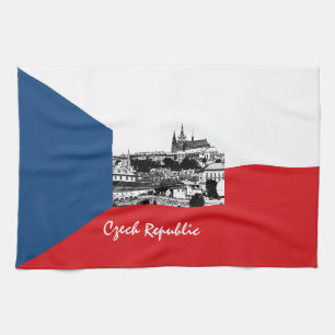 Praag en Tsjechische vlag - historisch Tsjechisch/ Theedoek