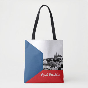 Praag en Tsjechische vlag - historisch Tsjechisch/ Tote Bag
