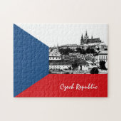 Praag en Tsjechische vlag - historische stad/Tsjec Legpuzzel (Horizontaal)