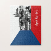 Praag en Tsjechische vlag - historische stad/Tsjec Legpuzzel (Verticaal)