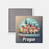 Praag Europese Reis Magneet (Voorkant / Achterkant)