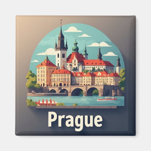 Praag Europese Reis Magneet (Voorkant)
