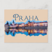 Praag: Evening Skyline Briefkaart (Voorkant)