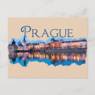 Praag: Evening Skyline Briefkaart