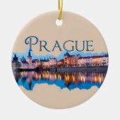 Praag: Evening Skyline Keramisch Ornament (Voorkant)