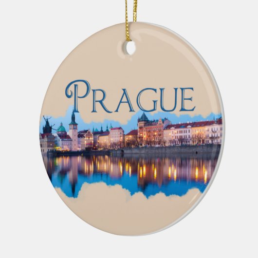 Praag: Evening Skyline Keramisch Ornament (Links)