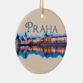 Praag: Evening Skyline Keramisch Ornament (Rechts)