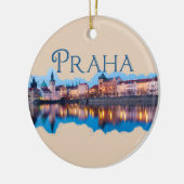 Praag: Evening Skyline Keramisch Ornament (Links)