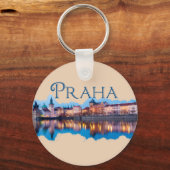 Praag: Evening Skyline Sleutelhanger (Voorkant)