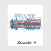 Praag: Evening Skyline Sticker (Vel)