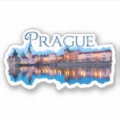 Praag: Evening Skyline Sticker (Voorkant)