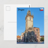 Praag gezicht op astronomische klok briefkaart (Voorkant / Achterkant)
