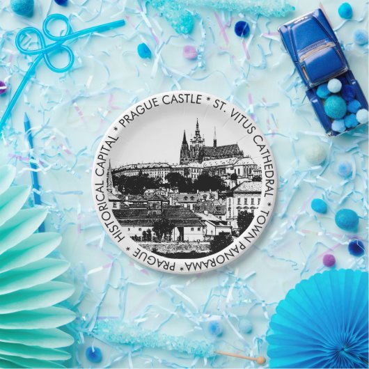 Praag, Historische stad, Castle - Tsjechisch (part Papieren Bordje (Feest)