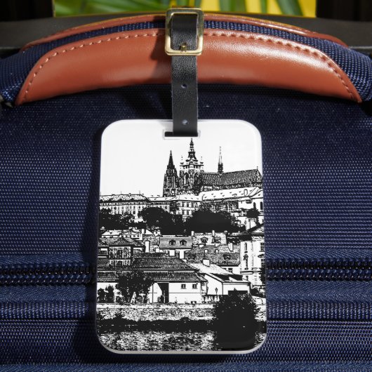 Praag, historische stad, Castle - Tsjechische kuns Bagagelabel (Voorkant Insitu 2)