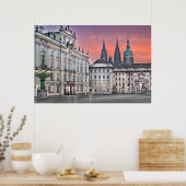 Praag - Hradcanske Plein Ochtend Poster (Keuken)