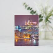 Praag in de winter briefkaart (Staand voorkant)