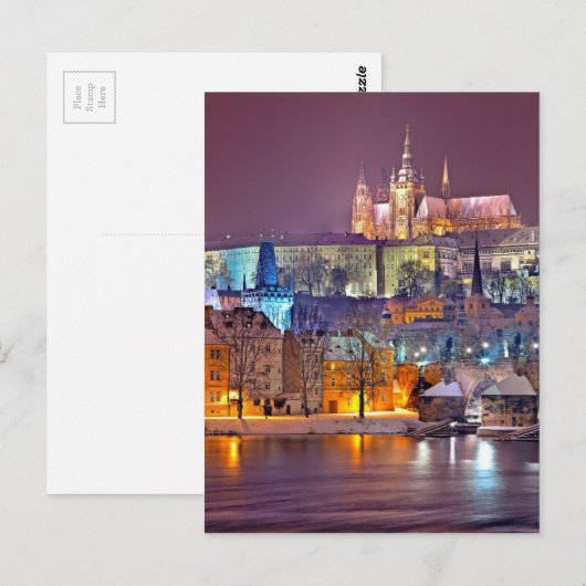 Praag in de winter briefkaart (Voorkant / Achterkant)