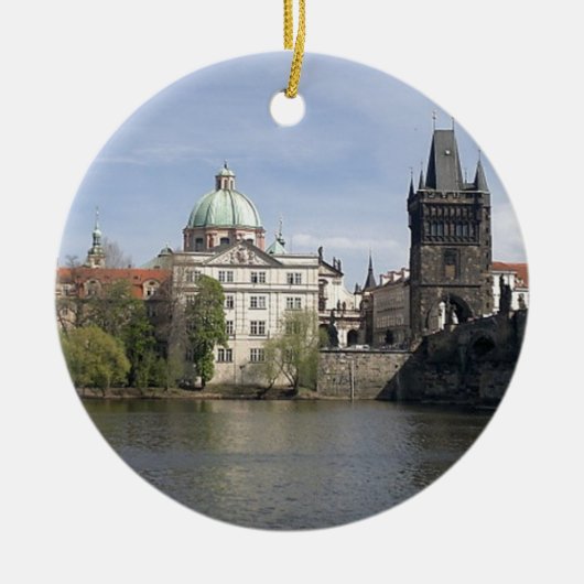 Praag in het voorjaar keramisch ornament (Voorkant)