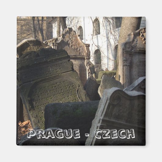 Praag, joodse begraafplaats (Fridge Magnet) Magneet (Voorkant)