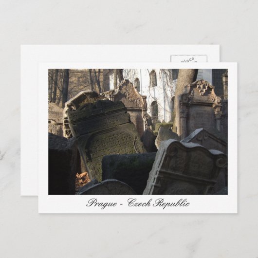 Praag, joodse begraafplaats, oude stad / Tsjechisc Briefkaart (Voorkant / Achterkant)