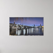 Praag Karelsbrug bij nacht Canvas Afdruk (Voorkant)