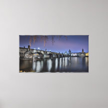 Praag Karelsbrug bij nacht