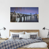 Praag Karelsbrug bij nacht Canvas Afdruk (Insitu (Slaapkamer))
