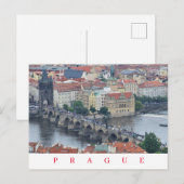 Praag Karelsbrug panoramisch uitzicht briefkaart (Voorkant / Achterkant)