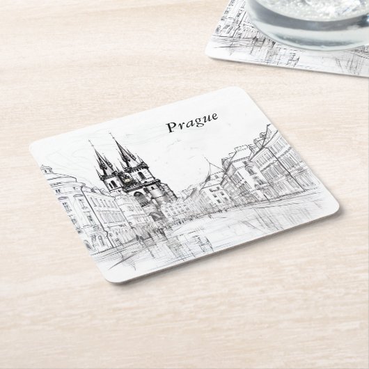  Praag Kartonnen Onderzetters (Schuin)