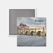 Praag Kasteel en Karelsbrug souvenir foto Magneet (Voorkant / Achterkant)