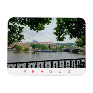 Praag Kasteel en uitzicht koelkastmagneet Magneet