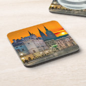 Praag Kasteel in de Ochtend Hard plastiek onderzet Bier Onderzetter (Linkerzijde)