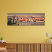 Praag Kasteel Karelsbrug in de ochtend Canvas Afdruk (Insitu (Woonkamer))