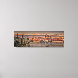 Praag Kasteel Karelsbrug in de ochtend Canvas Afdruk