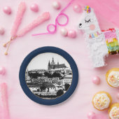 Praag, kathedraal, Castle - Tsjechisch papier (Par Papieren Bordje (Feest)