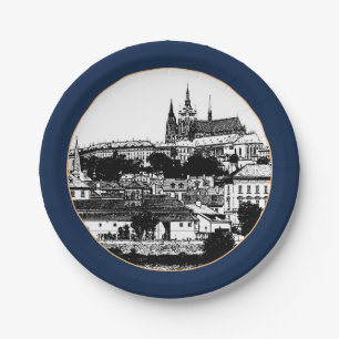 Praag, kathedraal, Castle - Tsjechisch papier (Par Papieren Bordje
