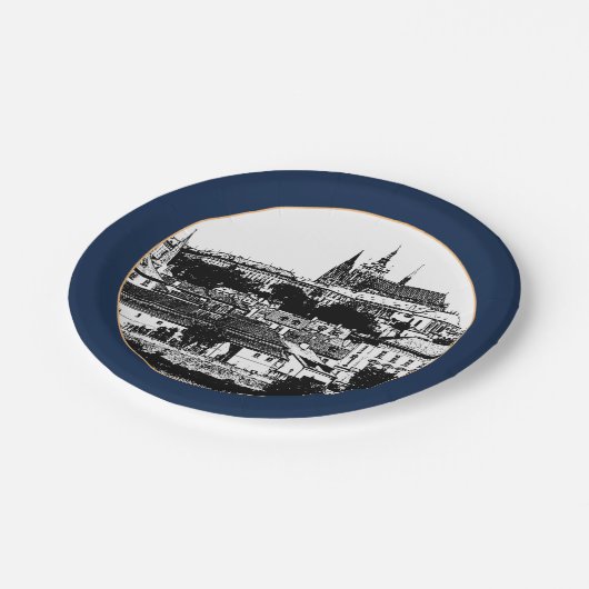 Praag, kathedraal, Castle - Tsjechisch papier (Par Papieren Bordje (Gekanteld)