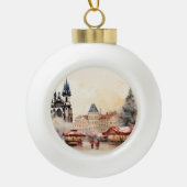 Praag Keramische Bal Ornament (Voorkant)