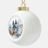 Praag Keramische Bal Ornament (Rechts)