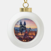 Praag Keramische Bal Ornament (Voorkant)