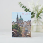 Praag kerk uitzicht briefkaart (Staand voorkant)