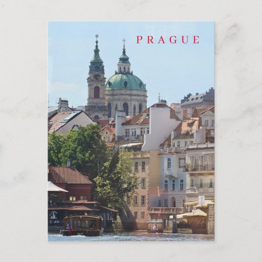 Praag kerk uitzicht briefkaart (Voorkant)