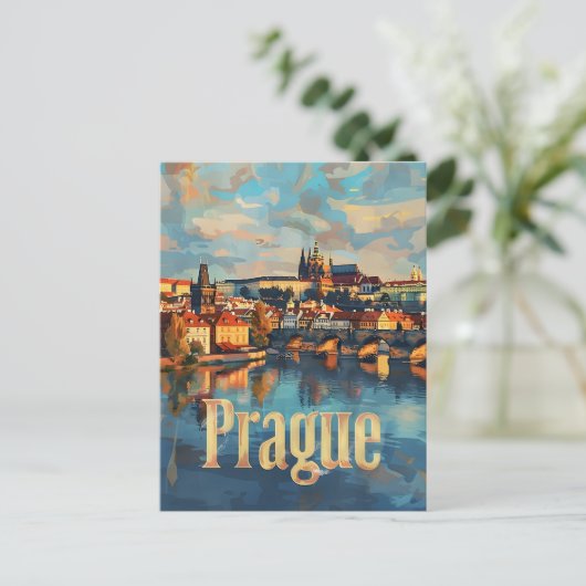 Praag  kunst briefkaart (Staand voorkant)